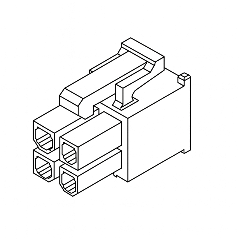 F140/04H - CONECTOR MINIFIT HEMBRA CABLE 4 POSICIONES (2x2) PASO 0,165"