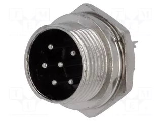 FD6CH - CONECTOR PARA MICRÓFONO MACHO A CHASIS 6 PINES