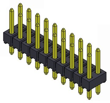 TP2X40M - TIRA DE PINES 2X40 PASO 0,1" MACHO RECTO