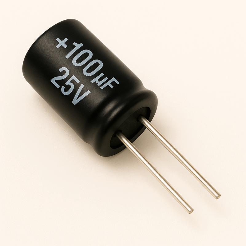 CAPACITOR ELECTROLITICO RADIAL 105° 100UF x 25V - ER100X25V