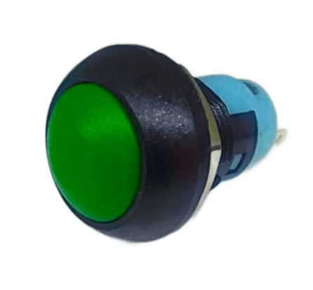 PB12A-G  PULSADOR CON RETENCIÓN ON-OFF BOTON VERDE 2 TERMINALES