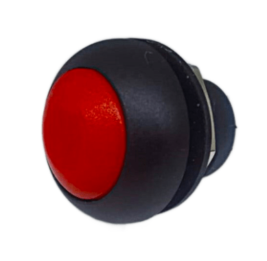 PB12M-R  PULSADOR NORMAL ABIERTO BOTON ROJO 2 TERMINALES