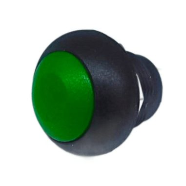 PB12M-G  PULSADOR NORMAL ABIERTO BOTON VERDE 2 TERMINALES