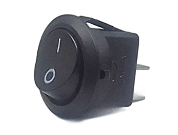 KCD2-102BK - LLAVE TECLA REDONDA ON-OFF NEGRA SIN LUZ 2 TERMINALES