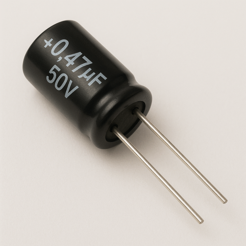 CAPACITOR ELECTROLITICO RADIAL 105° 0,47UF x 50V - ER.47X50V