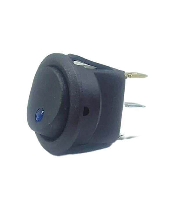 KCD2-103BL/P -. LLAVE TECLA REDONDA ON-OFF NEGRA CON PUNTO LUMINOSO AZUL 3 TERMINALES
