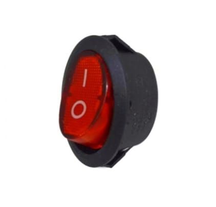 KCD6-103RL - LLAVE TECLA OVALADA ON-OFF ROJA CON LUZ 3 TERMINALES