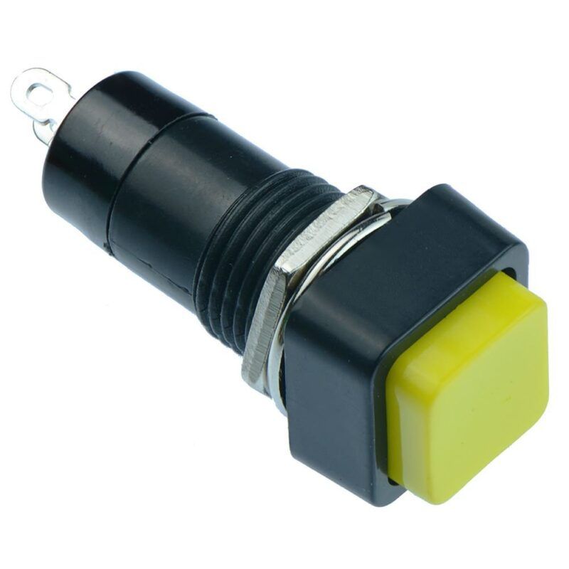 PBS205A-Y  PULSADOR CON RETENCION ON-OFF BOTON AMARILLO 2 TERMINALES