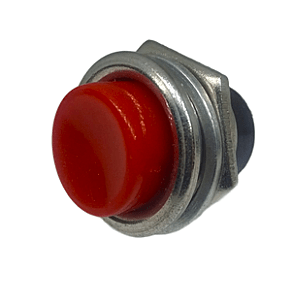 PB02M-R  PULSADOR NORMAL ABIERTO BOTON ROJO 2 TERMINALES
