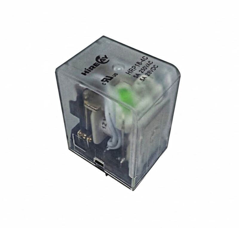 HRP18-DC12V-4C-D -  RELAY CUADRUPLE INVERSOR 5A 12VDC CON LED INDICADOR