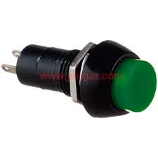 PBS203M-G  PULSADOR NORMAL ABIERTO BOTON VERDE 2 TERMINALES