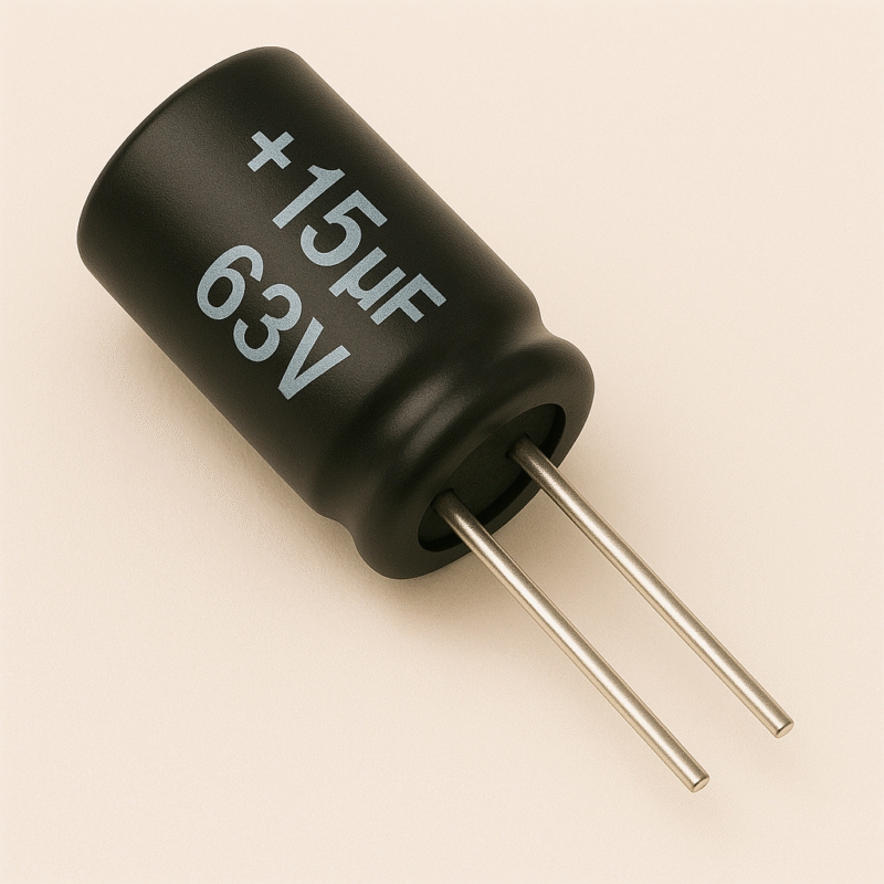 CAPACITOR ELECTROLITICO RADIAL 105° 15UF x 63V - ER15X63V
