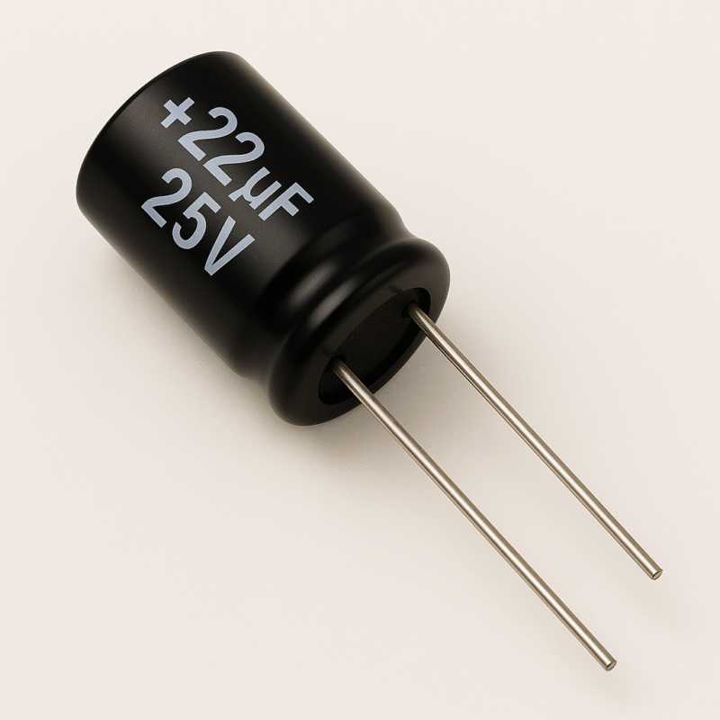 CAPACITOR ELECTROLITICO RADIAL 105° 22UF x 25V - ER22X25V