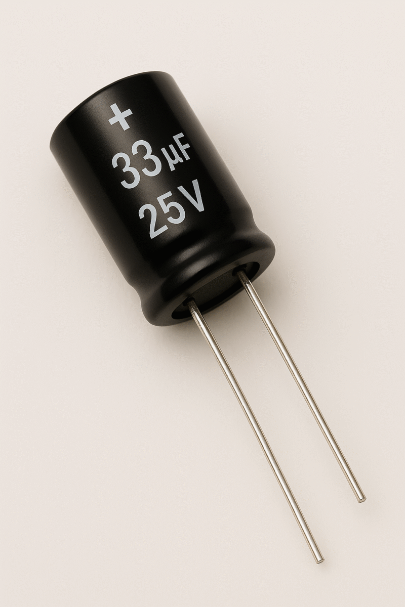 CAPACITOR ELECTROLITICO RADIAL 105° 33UF x 25V - ER33X25V