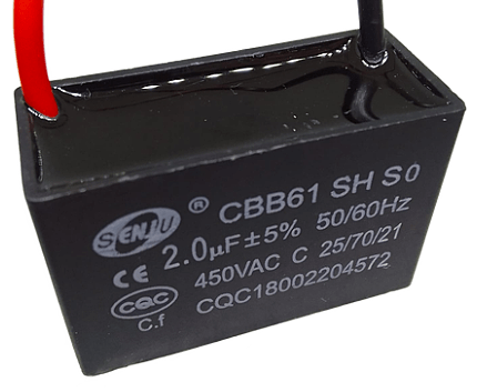 CBB61/2U0 - CAPACITOR POLIESTER CORRIENTE ALTERNA 2uF 450VCA