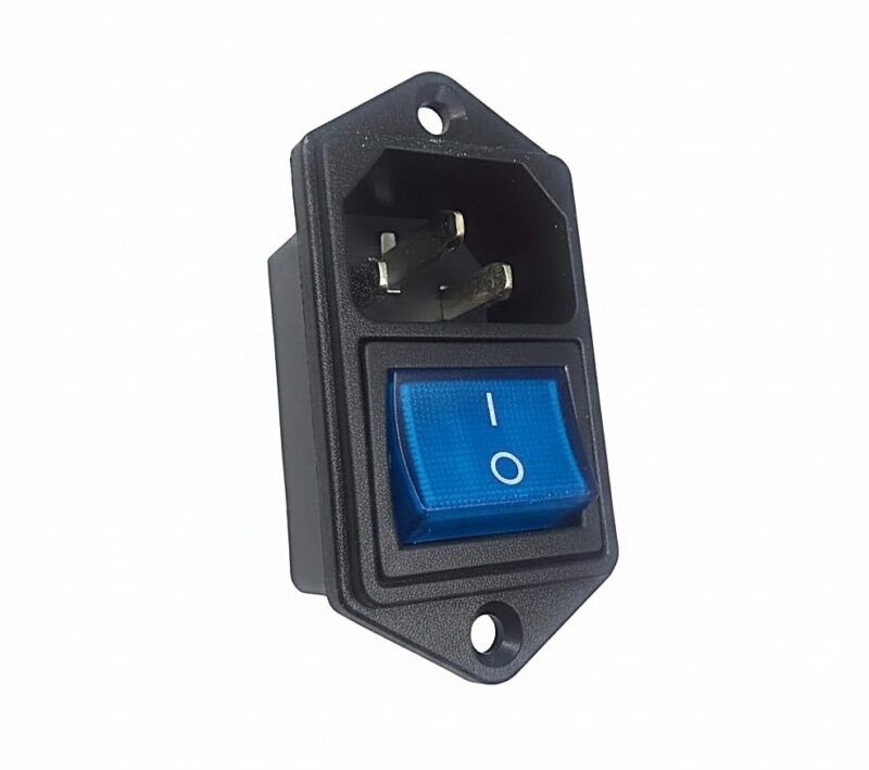 LZ14-T3L - CONECTOR MACHO CHASIS NORMA C14 CON LLAVE TECLA