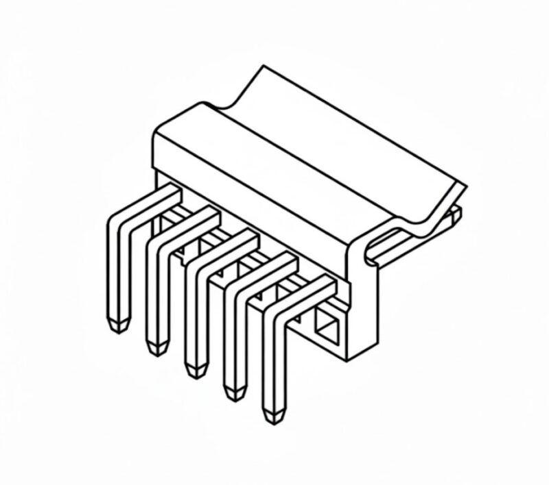 PW10R - CONECTOR TIPO MACHO 90° A PCB 10 CONTACTOS PASO 3,96mm (0,156")