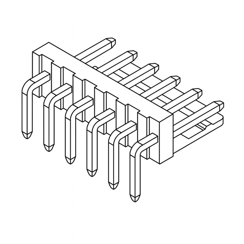 WF10R - CONECTOR TIPO MOLEX MACHO 90° A PCB 10 CONTACTOS PASO 2,54mm (0,1")