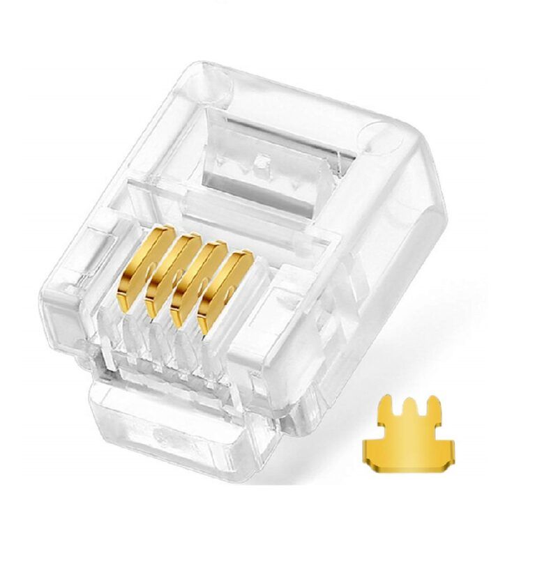 RJ11M - PLUG CONECTOR TELEFONIA 6 POSICIONES 4 CONTACTOS (6P4C)