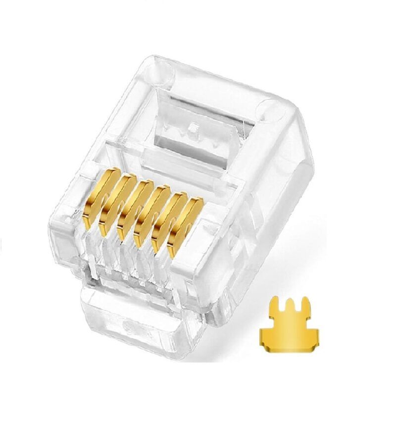 RJ12M - PLUG CONECTOR TELEFONÍA 6 POSICIONES 6 CONTACTOS (6P6C)