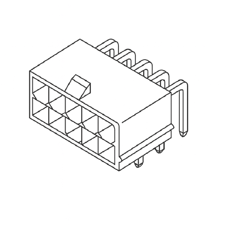 M140/04R – CONECTOR MINIFIT MACHO PCB 90° 4 POSICIONES (2×2) PASO 0,165″