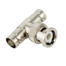 CONECTOR ADAPTADOR "T" 1 BNC MACHO A 2 BNC HEMBRA
