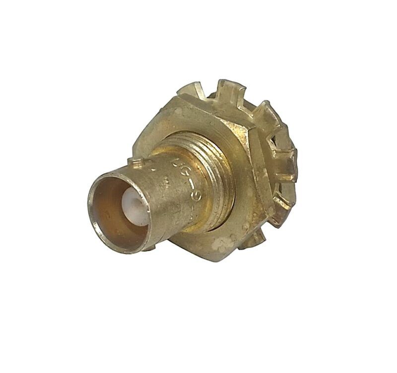 CONECTOR BNC HEMBRA A PANEL PARA CABLE RG6 MARCA KINGS ELECTRIC (USA) MODELO UG-910B/U