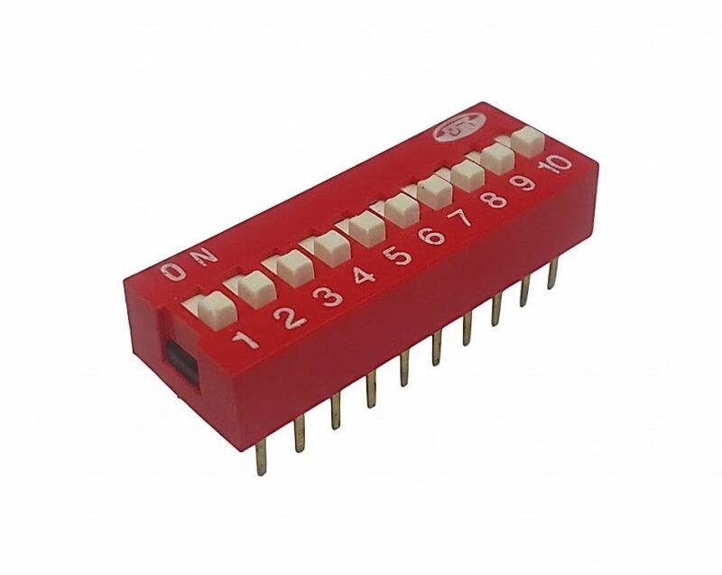 DS10S - DIP SWITCH TIPO CORREDERA 10 VIAS