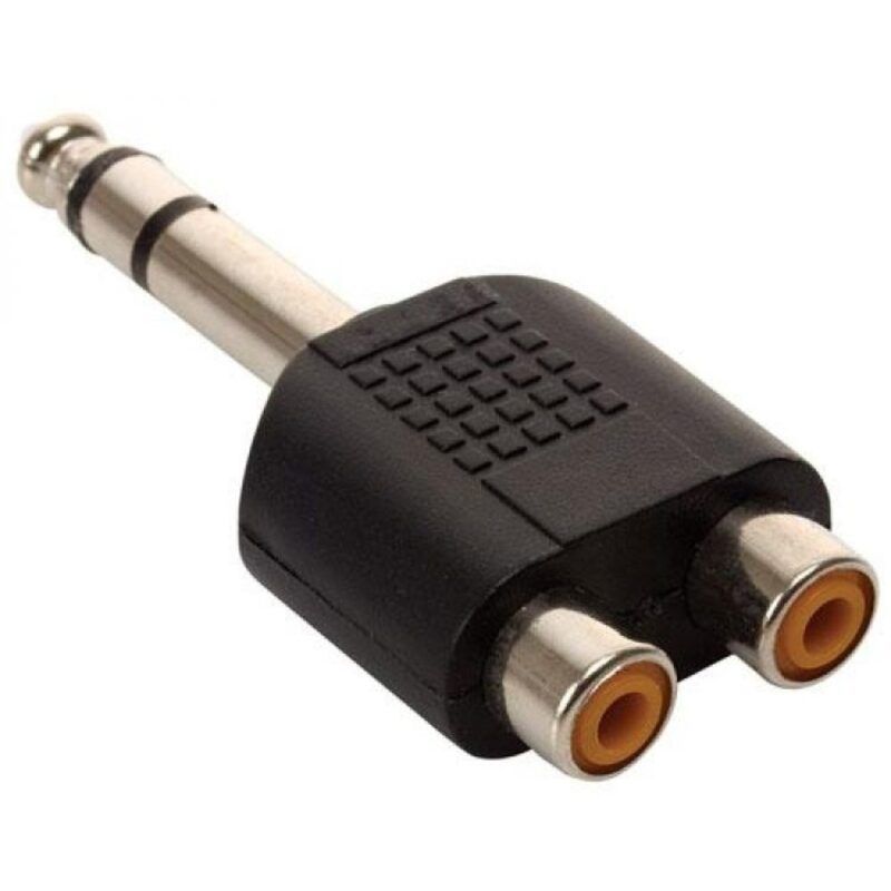 SA180 - ADAPTADOR 2 RCA HEMBRA A PLUG STEREO 6.3mm