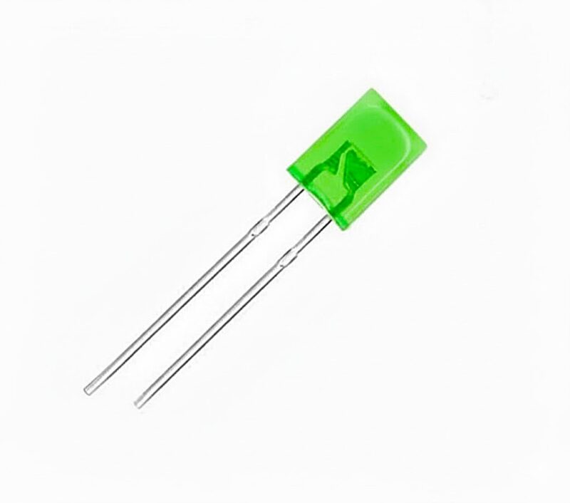 L2X5D-G-0.032 - LED VERDE RECTANGULAR